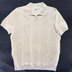 Men's Beige Short-Sleeve Polo
